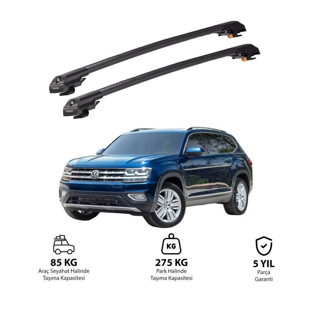 VOLKSWAGEN TERAMONT 2018 ve Sonrası TRX1 Thunder Carrier Kilitli Ara Atkı Siyah