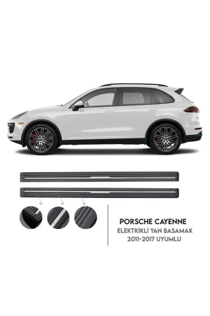 Porsche Cayenne 2010-2017 Arası Elektrikli Yan Basamak Seti 2011-2017 Arası Uyumlu Oem Steyle Orjina