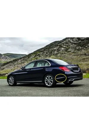 Mercedes W205 C Serisi Krom Arka Tampon Köşe Çıtası Aksesuarı 2 P