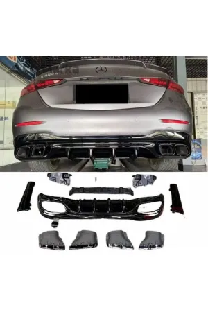 Mercedes W206 c63 amg arka tampon difüzör ve egzoz ucu amg 2021