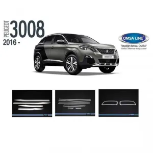 OMSA Peugeot 3008 Krom Cam Alt Çıtası 8 Parça 2016-2023 Arası - Görsel 5