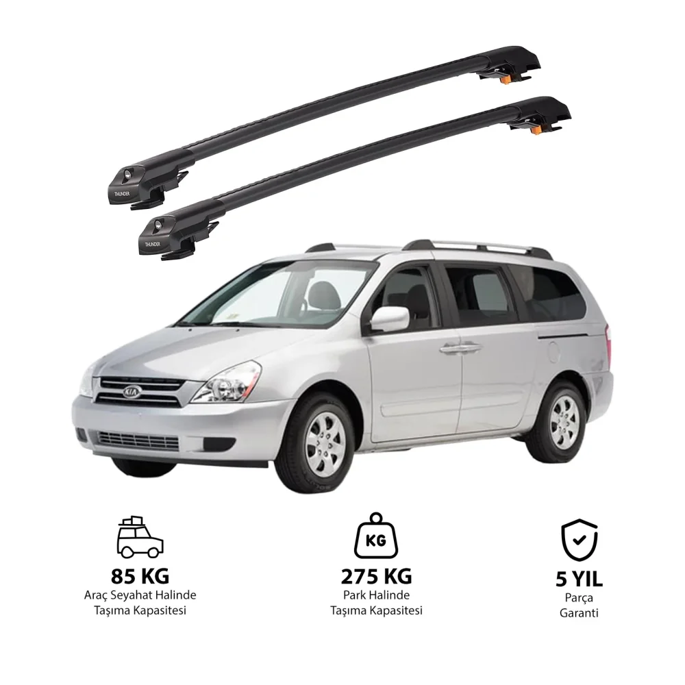 KIA SEDONA 2006-2014 TRX1 Thunder Carrier Kilitli Ara Atkı Siyah
