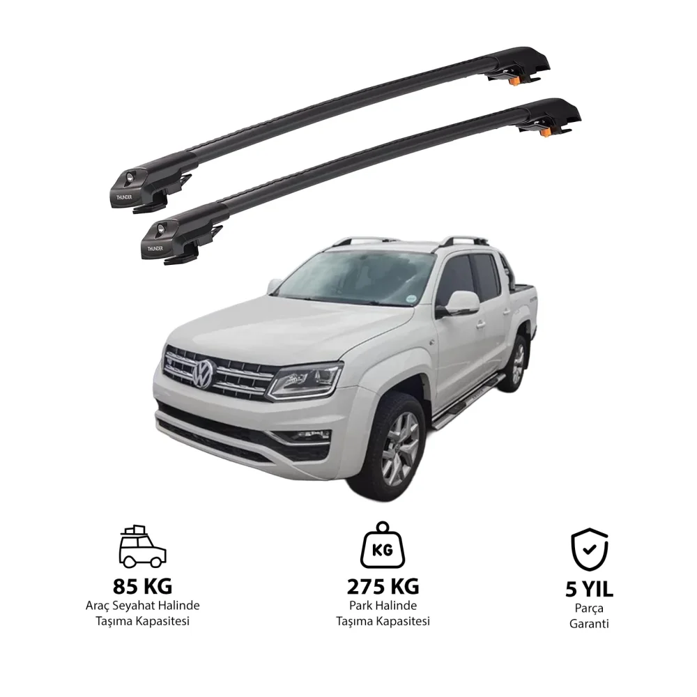 VOLKSWAGEN AMAROK 2017-Sonrası TRX1 Thunder Carrier Kilitli Ara Atkı Siyah