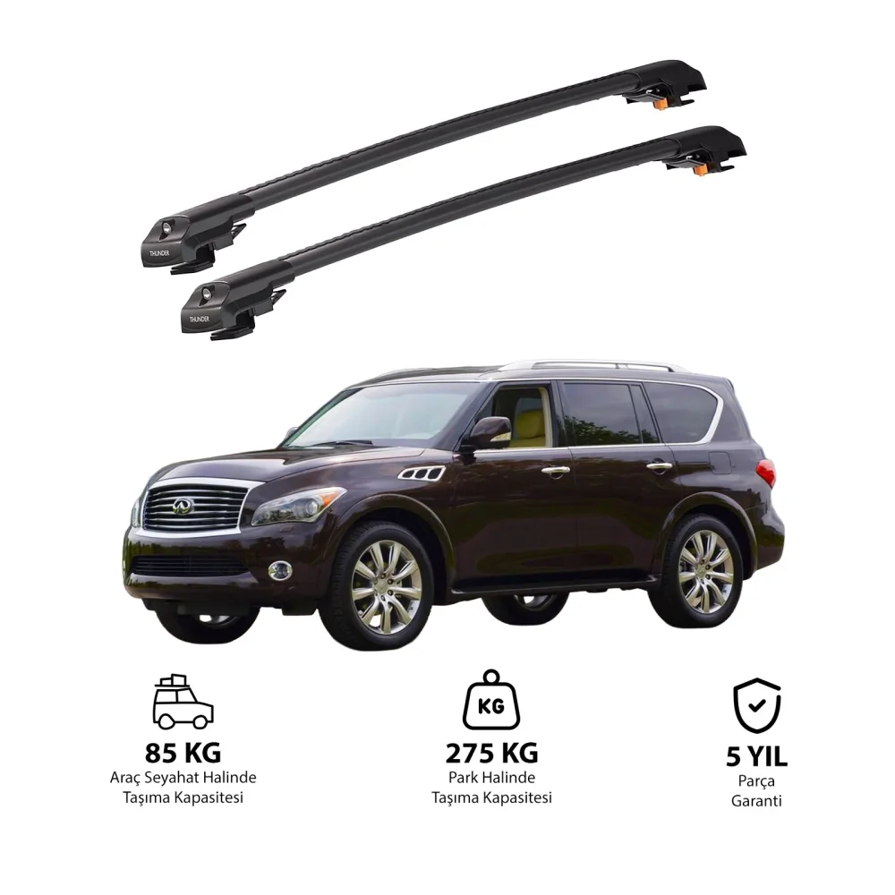 INFINITI QX56 2011-2013 TRX1 Thunder Carrier Kilitli Ara Atkı Siyah
