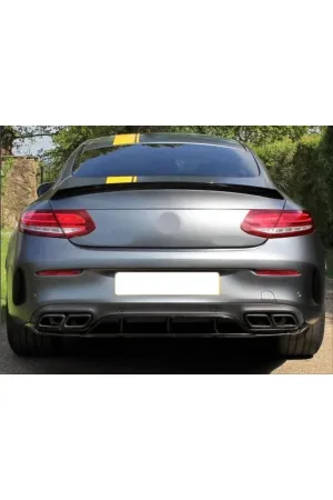 Mercedes W205 coupe c63 arka tampon difüzör ve egzoz ucu edition1 amg 2016+ thumb 2