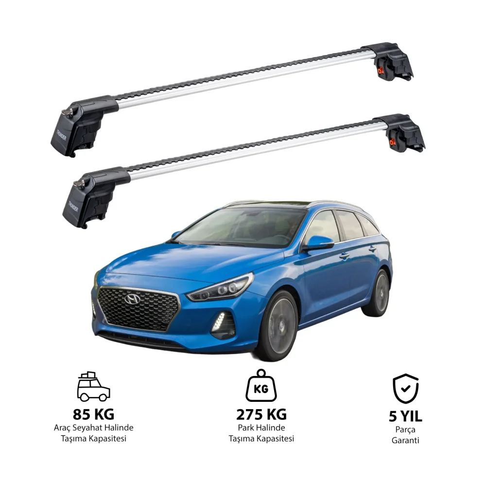HYUNDAI i30 TOURER 2012-2016 TRX2 Thunder Carrier Ara Atkı Gri