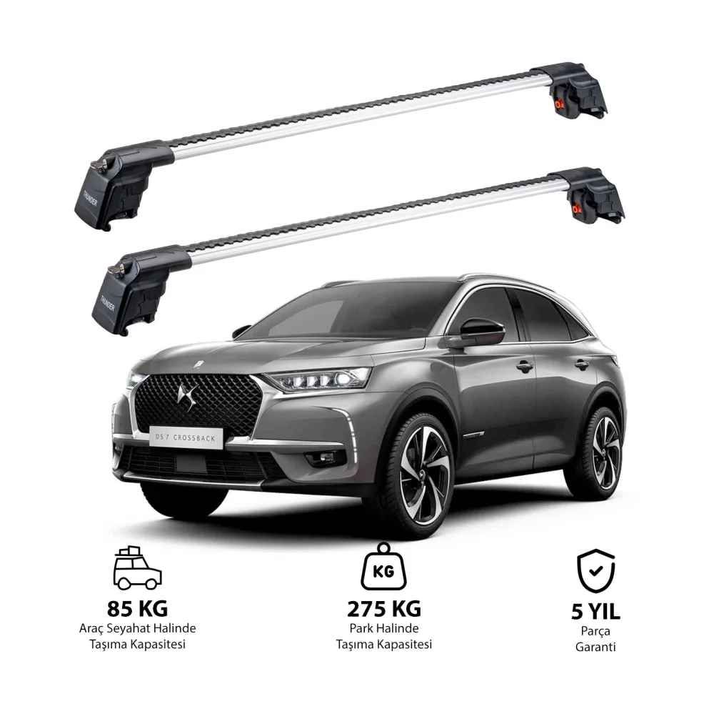 DS AUTOMBİLES DS 7 CROSSBACK 2017 ve Sonrası TRX2 Thunder Carrier Ara Atkı Gri