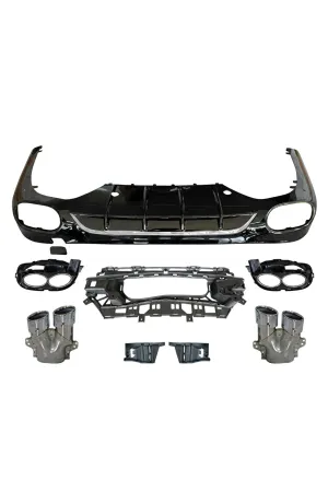 Mercedes w214 e53 arka tampon difüzör ve egzoz ucu seti