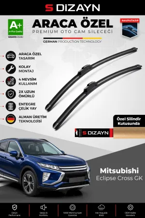 S-Dizayn Mitsubishi Eclipse Cross Gk Ön Cam Silecek Seti 2017 Üzeri Premium Araca Özel 60-50 Cm A+ K
