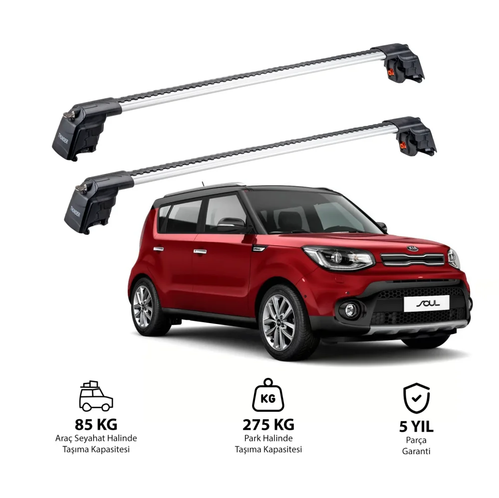 KIA SOUL 2014-2019 TRX2 Thunder Carrier Ara Atkı Gri