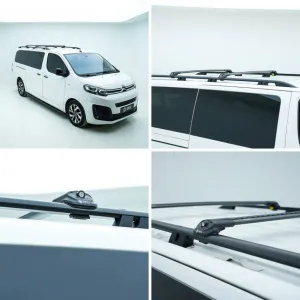 Turtle Peugeot Partner 2019-2025 / Kısa Şasi Tavan Çıtası Crown Siyah - Görsel 2