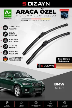 S-Dizayn Bmw X6 Ön Cam Silecek Seti 2012-2014 Premium Araca Özel 60-50 Cm A+ Kalite Aocs-2046