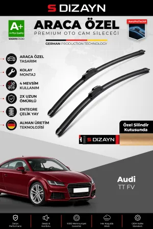S-Dizayn Audi Tt Fv Ön Cam Silecek Seti 2014 Üzeri Premium Araca Özel 60-53 Cm A+ Kalite Aocs-2138