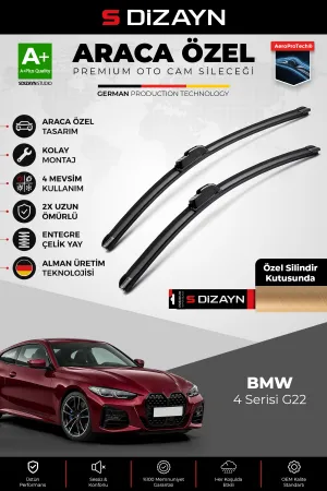 S-Dizayn Bmw 4 Serisi G22 Ön Cam Silecek Seti 2020 Üzeri Premium Araca Özel 60-48 Cm A+ Kalite Aocs-