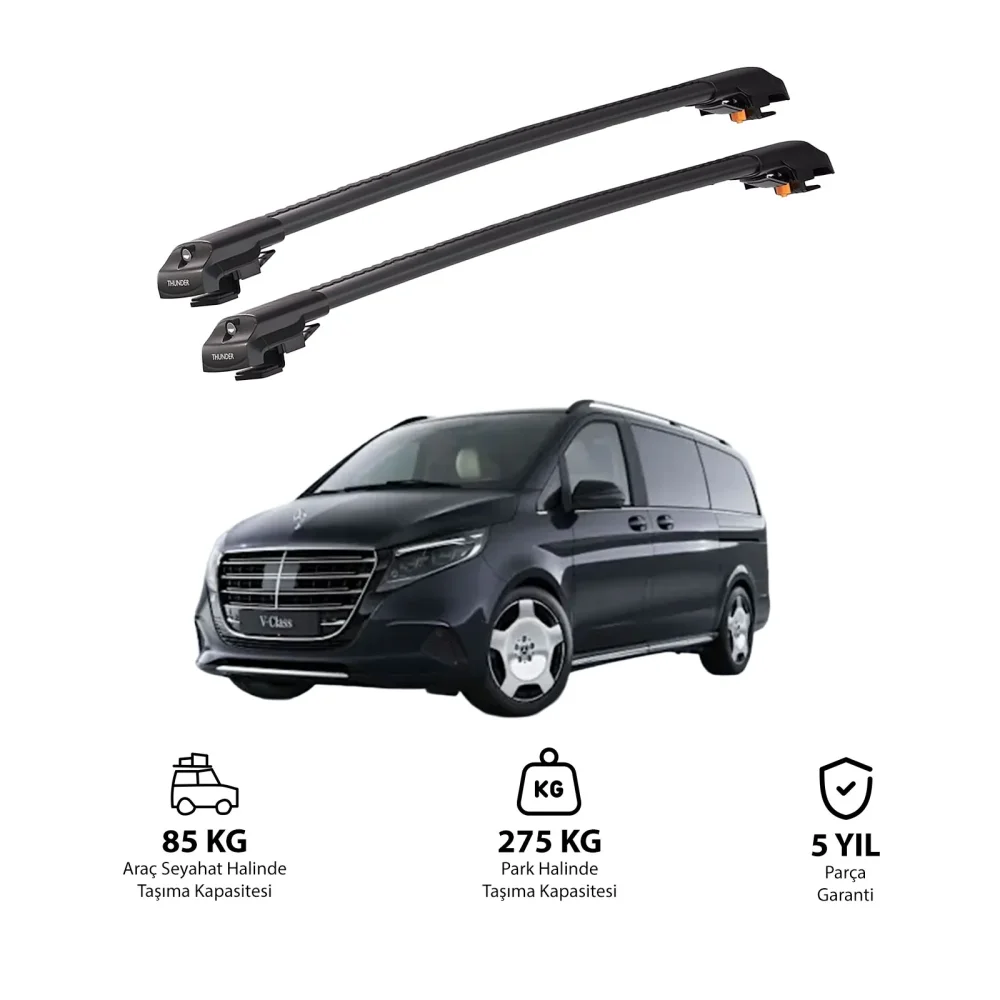 MERCEDES-BENZ V-CLASS 2015 ve Sonrası TRX1 Thunder Carrier Kilitli Ara Atkı Siyah