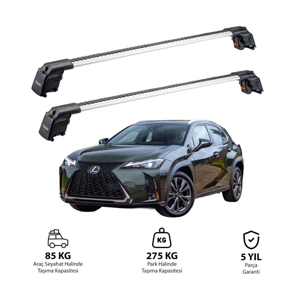 LEXUS UX 2019 ve Sonrası TRX2 Thunder Carrier Ara Atkı Gri