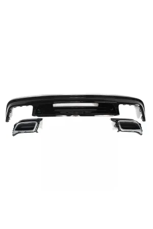 Vw tiguan rline arka tampon difüzör çift çıkış 2016+ pianoblack thumb 3