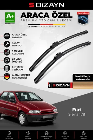 S-Dizayn Fiat Siena 178 Ön Cam Silecek Seti 1997-2002 Premium Araca Özel 60-45 Cm A+ Kalite AOCS-168
