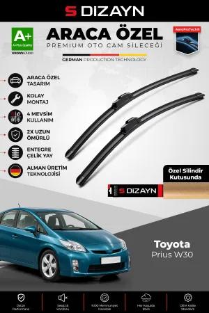 S-Dizayn Toyota Prius W30, W35 Liftback Ön Cam Silecek Seti 2009-2015 Premium Araca Özel 65-40 Cm A+