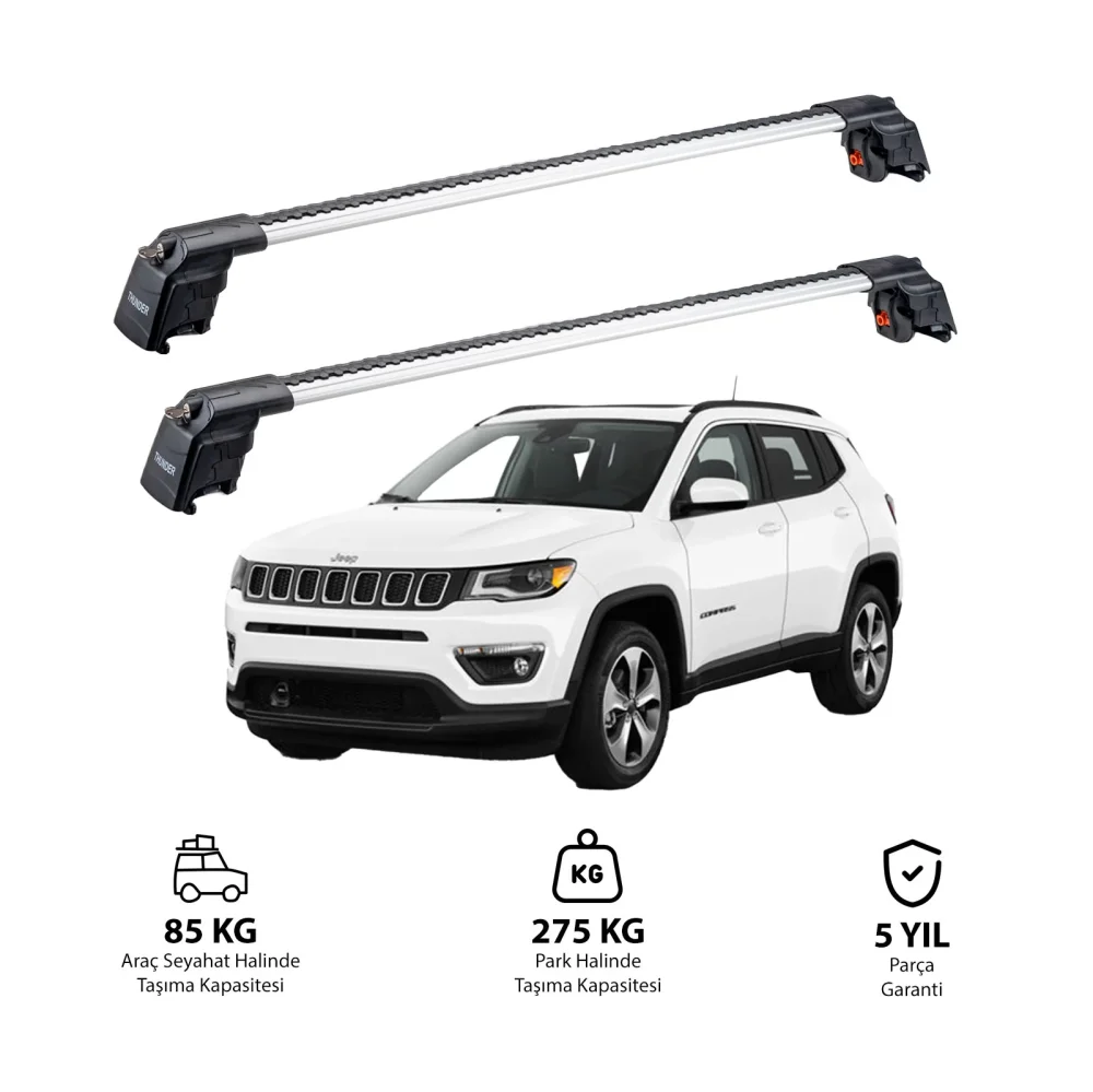 JEEP COMPASS 2017-2024 TRX2 Thunder Carrier Ara Atkı Gri