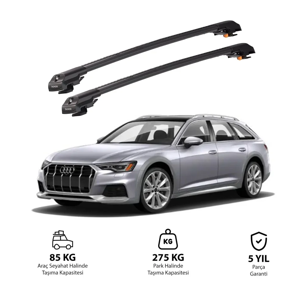 AUDI A6 ALLROAD 2019 ve Sonrası TRX1 Thunder Carrier Kilitli Ara Atkı Siyah