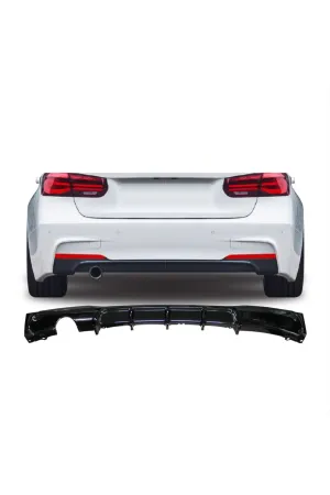 Bmw f30 arka tampon difüzörü tek çıkış pianoblack