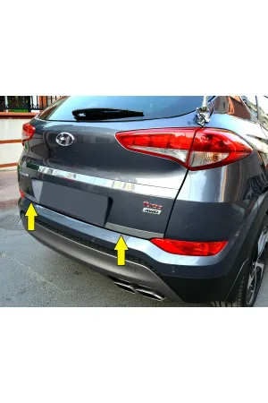 Hyundai Tucson 2015-2017 Krom Bagaj Altı Çıtası Aksesuarı 2 Parça