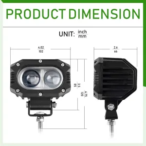 Offroad sis lambası 40w beyaz-amber çakarsız 12-30v / LASS298 - Görsel 4