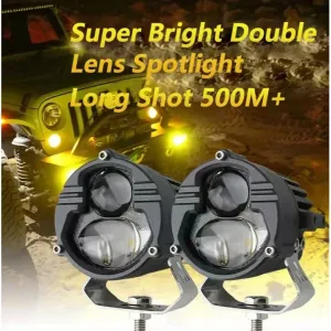 Offroad sis lambası sarı beyaz 25W+25W  12-60V set 6.8x6.8x7cm   /  LASS388 - Görsel 5