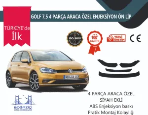 Boğaziçi uyumlu Vw Golf 7.5 4 Parça Siyah Ön lip modelleri DRS Tuning'de. Kaliteli malzeme, hızlı kargo ve güvenli alışverişle hemen inceleyin.