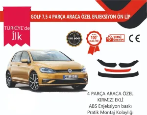 Boğaziçi uyumlu Vw Golf 7.5 4 Parça Ön Lip Kırmızı modelleri DRS Tuning'de. Kaliteli malzeme, hızlı kargo ve güvenli alışverişle hemen inceleyin.