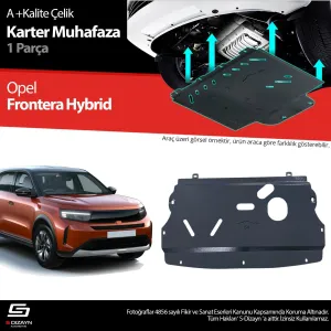 Opel Frontera 2025-Günümüz uyumlu Hybrid 1.2 Çelik Karter Muhafaza Koruma 2024 Üzeri A+ Kalite modelleri DRS Tuning'de. Kaliteli malzeme, hızlı kargo ve