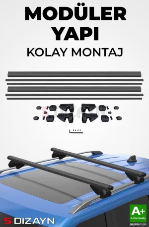 S-Dizayn Mercedes Vito W639 S-Bar Atlas V1 Ara Atkı Tavan Taşıyıcı Barı Siyah 155 Cm 2003-2014 A+ Kalite thumb 4