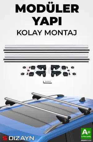 S-Dizayn Citroen Jumpy S-Bar Atlas V1 Ara Atkı Tavan Taşıyıcı Barı Gri 155 Cm 2007-2016 A+ Kalite thumb 4