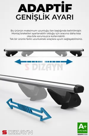 S-Dizayn Toyota Land Cruıser S-Bar Atlas V1 Ara Atkı Tavan Taşıyıcı Barı Gri 140 Cm 1998-2007 A+ Kalite thumb 2
