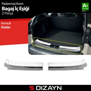 S-Dizayn Renault Duster Krom Bagaj İç Eşiği 2 Prç. 2024 Üzeri A+ Kalite thumb 1