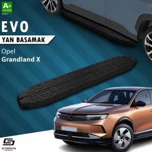 Opel Grandland 2021-Günümüz (Grandland) uyumlu X 2 Hybrid Evo Siyah Yan Basamak 183 Cm 2024 Üzeri A+ Kalite modelleri DRS Tuning'de. Kaliteli malzeme, hızlı