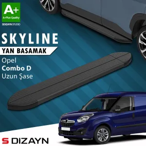 s-dizayn uyumlu Opel Combo D Uzun Şase Skyline Siyah Yan Basamak 223 Cm 2011-2015 A+ Kalite modelleri DRS Tuning'de. Kaliteli malzeme, hızlı kargo ve güvenli