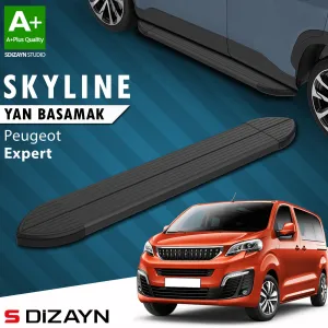 S-Dizayn Peugeot Expert 3 Kısa Şase Skyline Siyah Yan Basamak 213 Cm 2016 Üzeri A+ Kalite thumb 1