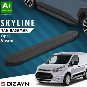 S-Dizayn Opel Vivaro B Kısa Şase Skyline Siyah Yan Basamak 213 Cm 2015-2018 A+ Kalite thumb 1