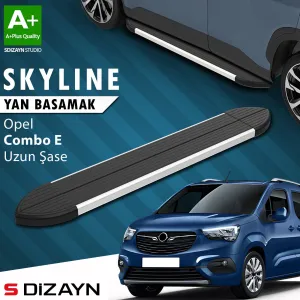 S-Dizayn Opel Combo E Uzun Şase Skyline Aluminyum Yan Basamak 213 Cm 2018 Üzeri A+ Kalite thumb 1