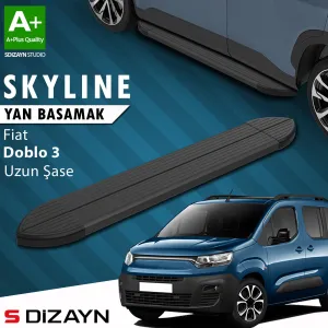 S-Dizayn Fiat Doblo 3 Uzun Şase Skyline Siyah Yan Basamak 213 Cm 2023 Üzeri A+ Kalite thumb 1