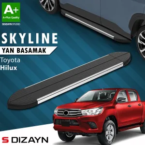 S-Dizayn Toyota Hilux 8 Skyline Krom Yan Basamak 203 Cm 2015 Üzeri A+ Kalite thumb 1