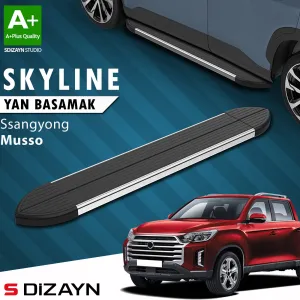 S-Dizayn Ssangyong Musso Skyline Krom Yan Basamak 203 Cm 2018 Üzeri A+ Kalite thumb 1