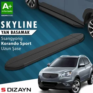 S-Dizayn Ssangyong Korando Sport Skyline Siyah Yan Basamak 203 Cm 2010-2019 A+ Kalite thumb 1