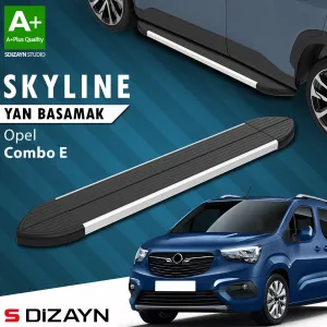 S-Dizayn Opel Combo E Kısa Şase Skyline Aluminyum Yan Basamak 203 Cm 2018 Üzeri A+ Kalite thumb 1