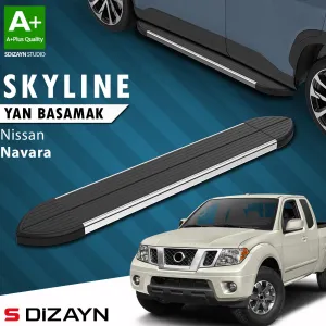 S-Dizayn Nissan Navara 2 Skyline Krom Yan Basamak 203 Cm 2005-2015 A+ Kalite thumb 1