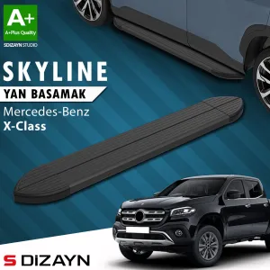 S-Dizayn Mercedes X-Class Skyline Siyah Yan Basamak 203 Cm 2018-2020 A+ Kalite thumb 1