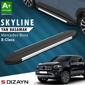 S-Dizayn Mercedes X-Class Skyline Aluminyum Yan Basamak 203 Cm 2018-2020 A+ Kalite thumb 1