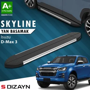 S-Dizayn Isuzu D-Max 3 Skyline Krom Yan Basamak 203 Cm 2019 Üzeri A+ Kalite thumb 1